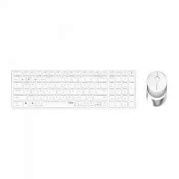 Rapoo 9750M Tastatur Maus enthalten Kabellos Bluetooth QWERTZ Deutsch Weiß