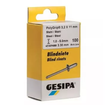 Blindniet GESIPA 1433569 Stahl 6 mm Kopf 3 mm Schaft 10 mm Länge