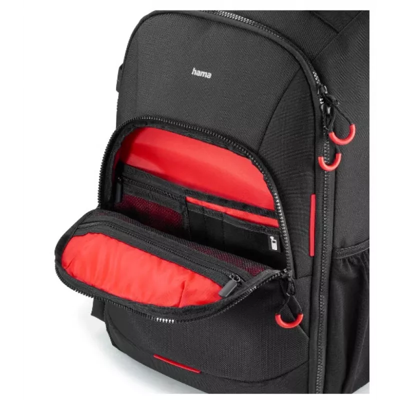 Hama Ohio Rucksack Schwarz, Rot