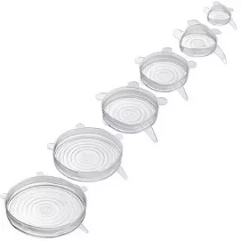 Lebensmittelabdeckungen Westmark 23272260 - transparente Silikondeckel, 6 Stück