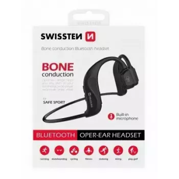 Kopfhörer Swissten Knochenschall Bluetooth V5.0 Schwarz