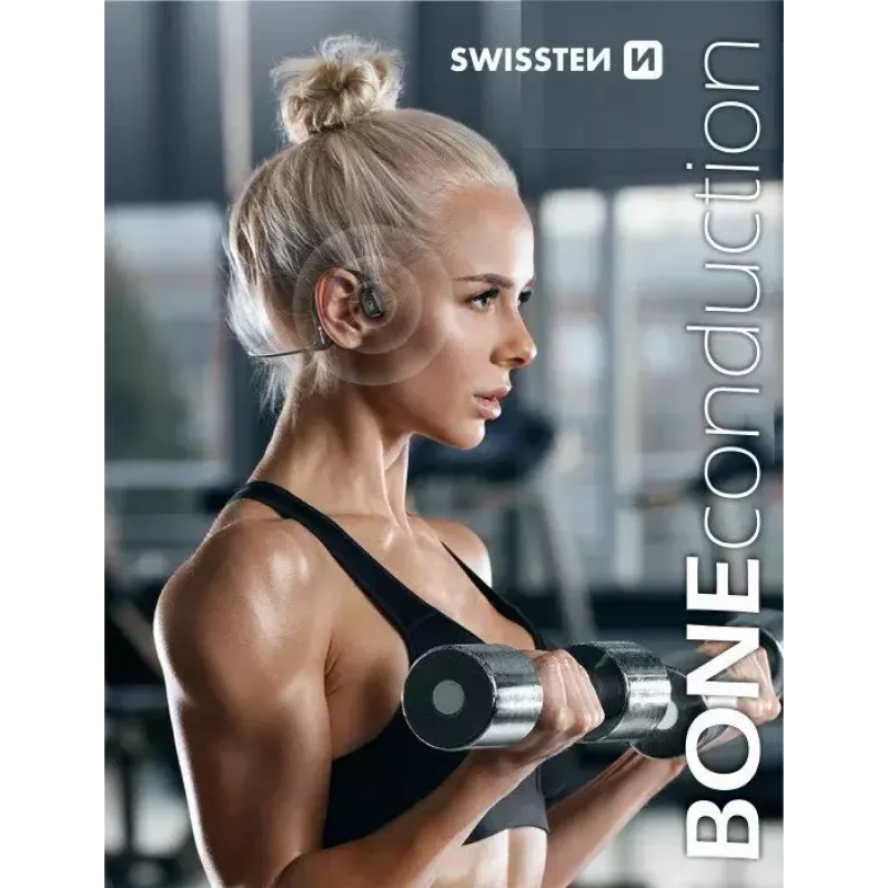 Kopfhörer Swissten Knochenschall Bluetooth V5.0 Schwarz