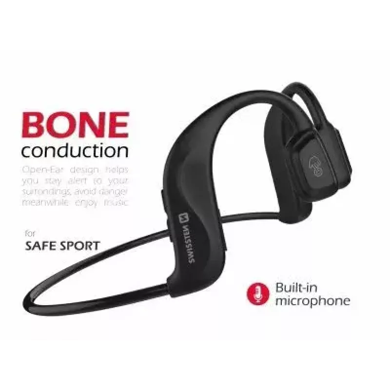 Kopfhörer Swissten Knochenschall Bluetooth V5.0 Schwarz