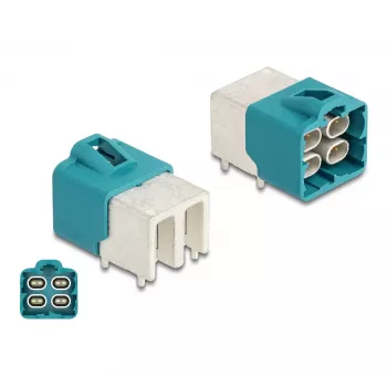 DeLOCK HDMTD Vierfach-Steckverbinder abgewinkelt für Leiterplatten