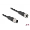 Netzwerkkabel DeLOCK M12 Kabel A-kodiert 8-polig Stecker auf Buchse Cat5e 2 m Schwarz