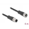 Netzwerkkabel DeLOCK M12 Kabel A-kodiert 8-polig Stecker auf Buchse Cat5e 5 m Schwarz