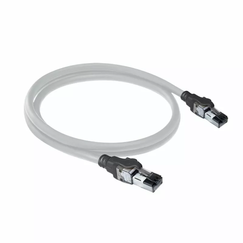ACT Grau 3 Meter S/FTP CAT6A IDC 4PPoE / PoE++ 100W LSZH Patchkabel rastnasenfrei mit RJ45-Steckern