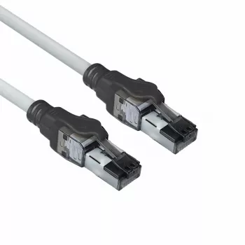 ACT Grau 1,5 m S/FTP CAT6A IDC 4PPoE / PoE++ 100 W LSZH Patchkabel rastnasenfrei mit RJ45-Steckern