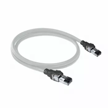 ACT Grau 1,5 m S/FTP CAT6A IDC 4PPoE / PoE++ 100 W LSZH Patchkabel rastnasenfrei mit RJ45-Steckern