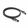 ACT Schwarz 1,5 m S/FTP CAT6A IDC 4PPoE / PoE++ 100W LSZH Patchkabel mit Rasthakenschutz und RJ45-Steckern