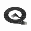 ACT Schwarz 1 Meter U/UTP CAT6A LSZH Slimline Patchkabel mit RJ45-Steckern 90° rechtwinklig auf gerade