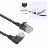 ACT Schwarz 1 Meter U/UTP CAT6A LSZH Slimline Patchkabel mit RJ45-Steckern 90° rechtwinklig auf gerade