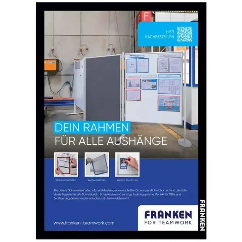 Rahmen für Tafeln Franken AR15102 A3 Schwarz 470x10x650mm 2 Stück