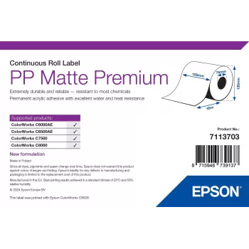 Epson 7113703 Etikettenrolle Weiß Selbstklebende Etikettenrolle