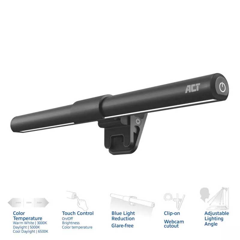 Ansteckbare Laptop-LED-Leuchtleiste ACT AC8050, dimmbar, USB-betrieben