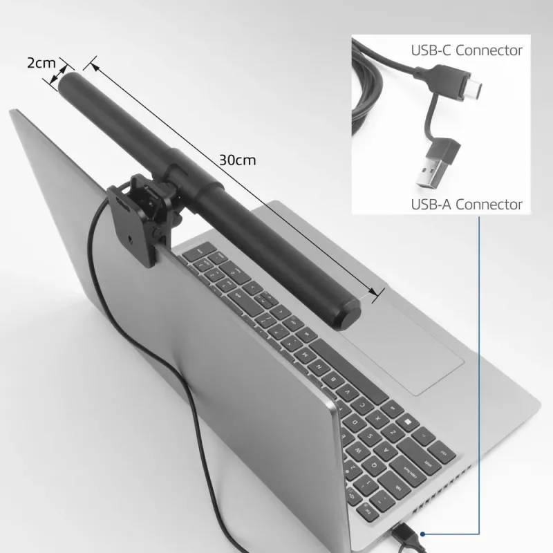 Ansteckbare Laptop-LED-Leuchtleiste ACT AC8050, dimmbar, USB-betrieben