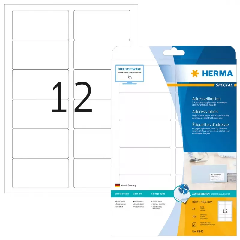 Inkjet-Adressetiketten HERMA 8842