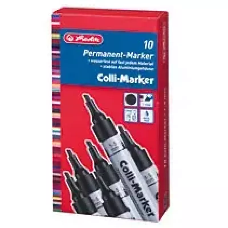Permanentmarker Herlitz 10845360 Schwarz 10 Stück