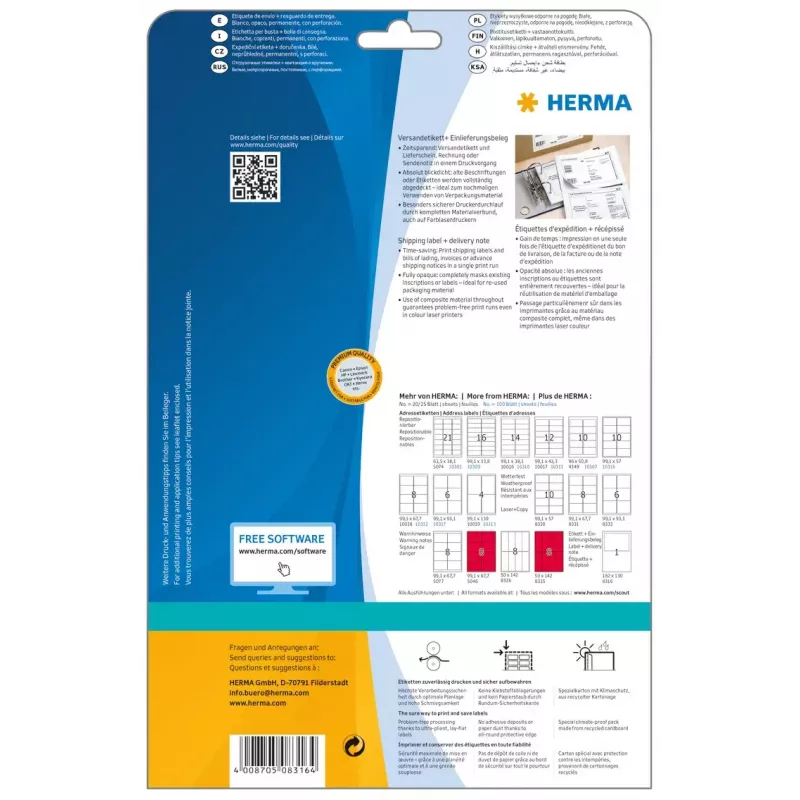 Versandetikett + Lieferschein HERMA 8316