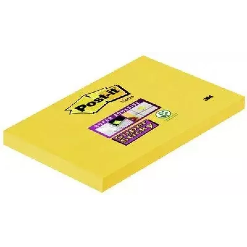 Post-It Haftnotiz Papier Rechteckig Gelb 90 Blatt Selbstklebend 3M