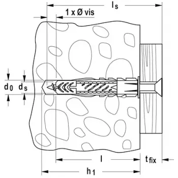Universaldübel Fischer UX 5 x 30 R mit Rand