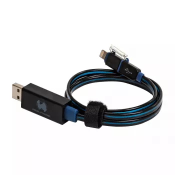 USB-A/Lightning-Kabel RealPower 0,75 m Schwarz/Blau