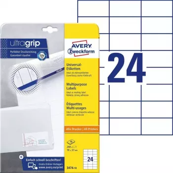 Selbstklebendes Etikett Rechteck AVERY 3474-10