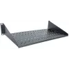 Intellinet 19 Zoll Ausleger-Fachboden, 2HE, 2-Punkt-Frontmontage, 250 mm Tiefe, max. 25 kg, Schwarz, drei Jahre Garantie