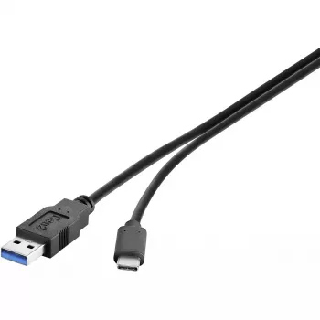 USB-Kabel Conrad Renkforce 1460360 USB 3.2 Gen 2 1m USB A USB C Schwarz