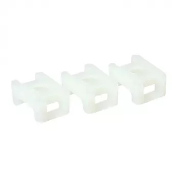 ACT Kabelbinder-Montagesockel mit Schraube, Transparent, Weiß, Nylon, 100 Stk., 23 mm, 16 mm, 9 mm