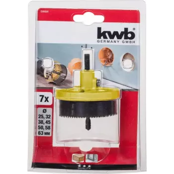 Lochsägenset KWB 599000 7-teilig 6,3 cm für Kunststoff Holz