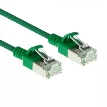 ACT Grün 1,5 m LSZH U/FTP CAT6A Datacenter Slimline-Patchkabel, rastnasenfrei mit RJ45-Steckern