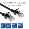 ACT Schwarz 3 Meter LSZH U/FTP CAT6A Datacenter Slimline Patchkabel mit Rasthaken-RJ45-Steckern