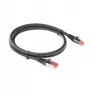 ACT Schwarz 7 Meter CAT6A U/FTP PVC hochflexibles, verwicklungsfreies Patchkabel mit RJ45-Steckern