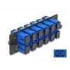 DeLOCK Glasfaser-Adapterpanel SC Simplex UPC 12 Ports Blau