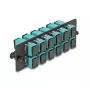 DeLOCK Glasfaser-Adapterpanel SC Simplex OM4 12 Port Aqua