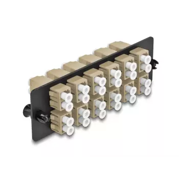 DeLOCK Glasfaser-Adapterplatte LC Duplex OM1 OM2 12 Port Beige