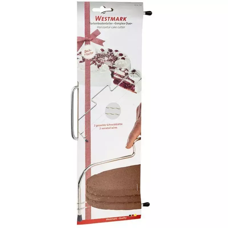 Draht-Tortenschneider Westmark Simplex‑Duo, Edelstahlgehäuse, schwarz, Breite 320 mm