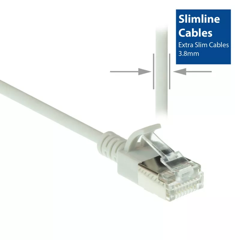 ACT Grau 7 Meter LSZH U/FTP CAT6A Rechenzentrum Slimline Patchkabel snagless mit RJ45-Steckern