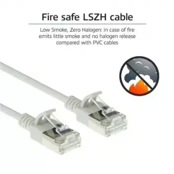 ACT Grau 10m LSZH U/FTP CAT6A Rechenzentrums-Slimline-Patchkabel rastnasenfrei mit RJ45-Steckern