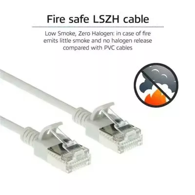 ACT Grau 10m LSZH U/FTP CAT6A Rechenzentrums-Slimline-Patchkabel rastnasenfrei mit RJ45-Steckern