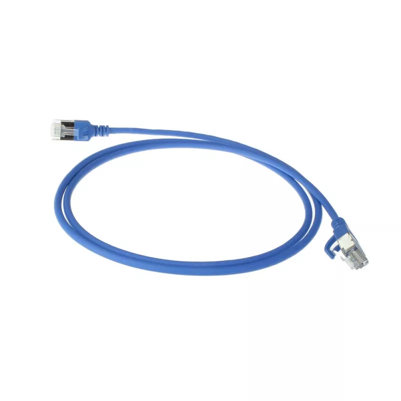 ACT Blau 10 Meter LSZH U/FTP CAT6A Rechenzentrums-Slimline-Patchkabel mit Rasthaken-RJ45-Steckern