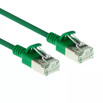 ACT Grün 10 Meter LSZH U/FTP CAT6A Datacenter Slimline Patchkabel, rastnasenfrei mit RJ45-Steckern