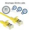 ACT Gelb 7 Meter LSZH U/FTP CAT6A Rechenzentrums-Slimline-Patchkabel mit Rasthaken-Schutz und RJ45-Steckern