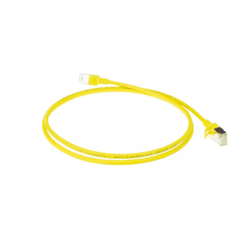 ACT Gelb 10 m LSZH U/FTP CAT6A Rechenzentrums-Slimline-Patchkabel mit RJ45-Steckern und Knickschutz
