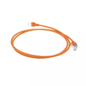 ACT Orange 2 Meter LSZH U/FTP CAT6A Rechenzentrum Slimline Patchkabel rastnasenfrei mit RJ45-Steckern