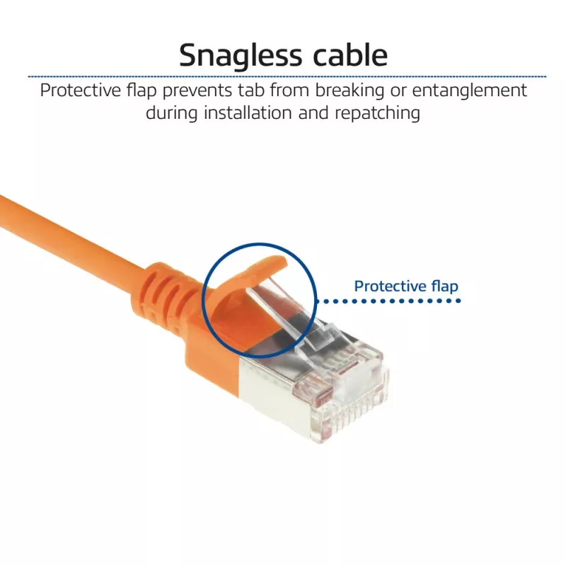 ACT Orange 5 Meter LSZH U/FTP CAT6A Datacenter Slimline Patchkabel mit RJ45-Steckern