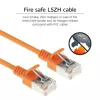 ACT Orange 10 m LSZH U/FTP CAT6A Datacenter Slimline Patchkabel, rastnasenfrei mit RJ45-Steckern