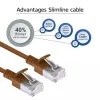 ACT Braun 0,5 Meter LSZH U/FTP CAT6A Rechenzentrums-Slimline-Patchkabel rastnasenfrei mit RJ45-Steckern