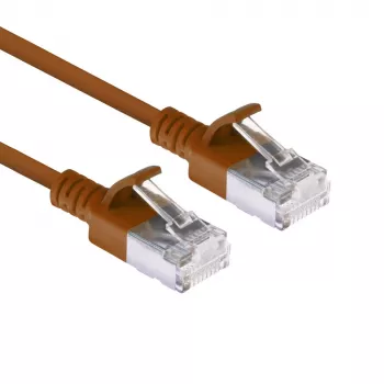 ACT Braun 0,15 Meter LSZH U/FTP CAT6A Datacenter-Slimline-Patchkabel snagless mit RJ45-Steckern